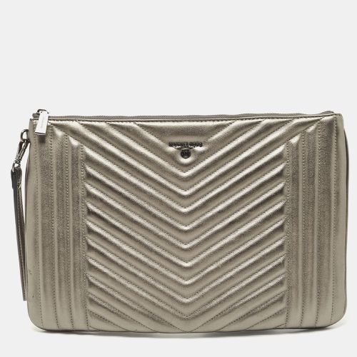 Michael Kors Grey Quilted Leather Extra Large Jet Set Pouch - Michael Kors - Modalova