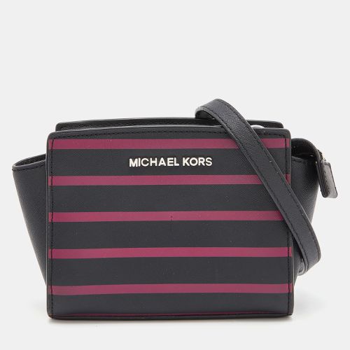 Michael Kors Black/Pink Saffiano Leather Mini Selma Crossbody Bag - Michael Kors - Modalova