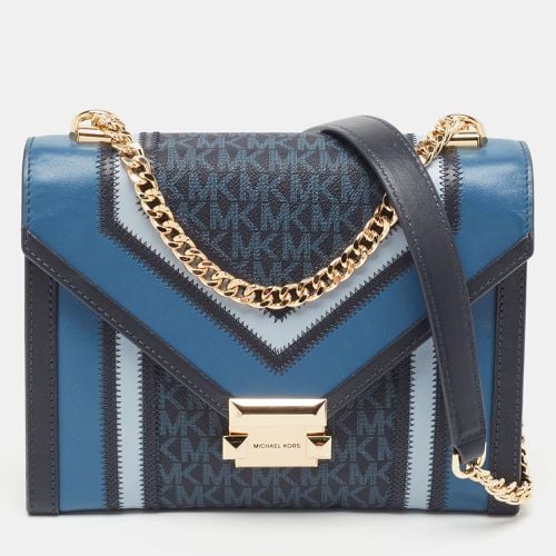 Michael Kors Blue Signature Coated Canvas and Leather Whitney Shoulder Bag - Michael Kors - Modalova