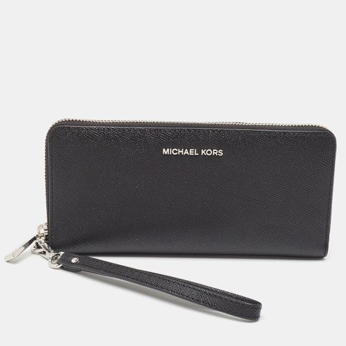 Michael Kors Black Leather Jet Set Zip Around Continental Wallet - Michael Kors - Modalova