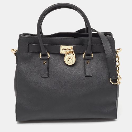 MICHAEL Michael Kors Black Leather Large North South Hamilton Tote - MICHAEL Michael Kors - Modalova