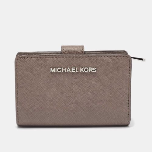 Michael Kors Grey Saffiano Leather French Compact Wallet - Michael Kors - Modalova