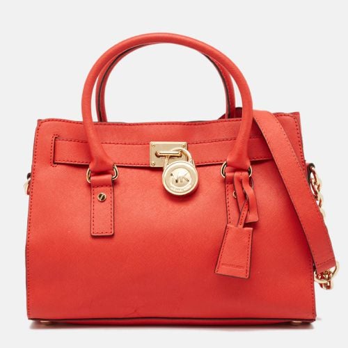 Michael Kors Red Saffiano Leather East/West Hamilton Tote - Michael Kors - Modalova