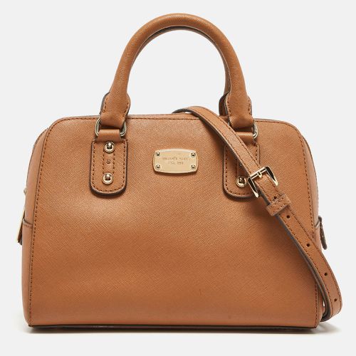 Michael Kors Brown Saffiano Leather Logo Satchel - Michael Kors - Modalova