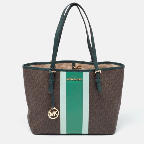 Green Signature Coated Canvas and Leather Tote - Michael Kors - Modalova