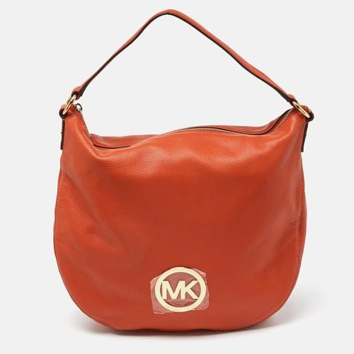 Michael Kors Orange Leather Logo Zip Hobo - Michael Kors - Modalova