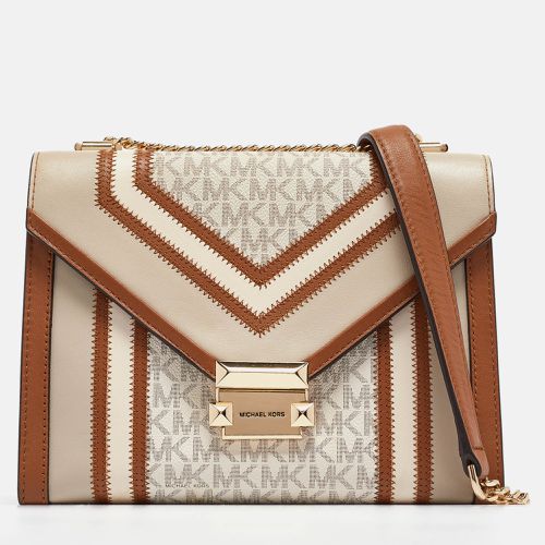 Michael Kors Beige/Brown Signature Coated Canvas and Leather Large Whitney Shoulder Bag - Michael Kors - Modalova