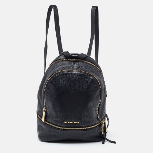 Michael Kors Black Leather Small Rhea Backpack - Michael Kors - Modalova