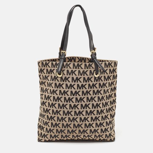 Beige Signature Canvas and Leather Jet Set Tote - Michael Kors - Modalova