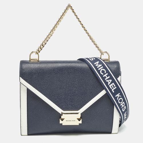 Michael Kors Dark Blue/White Leather Large Whitney Convertible Shoulder Bag - Michael Kors - Modalova