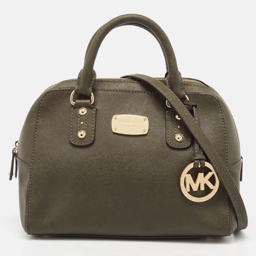 Michael Kors Green Saffiano Leather Logo Satchel - Michael Kors - Modalova