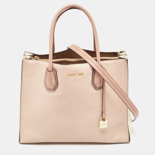 Michael Kors Pink/Cream Leather Mercer Satchel - Michael Kors - Modalova