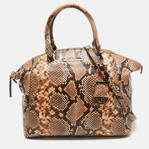 Michael Kors Beige/Brown Python Embossed Leather Satchel - Michael Kors - Modalova