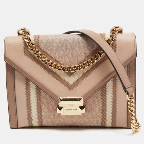 Michael Kors Old Rose Signature Coated Canvas and Leather Large Whitney Shoulder Bag - Michael Kors - Modalova