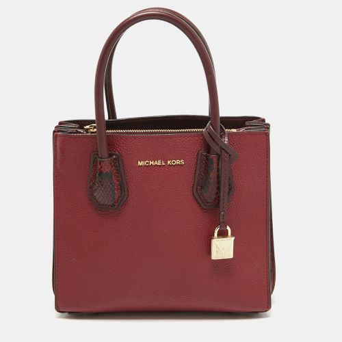 Michael Kors Red/Burgundy Leather Small Mercer Tote - Michael Kors - Modalova