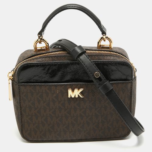 Michael Kors Brown/Black Signature Coated Canvas and Leather Top Handle Bag - Michael Kors - Modalova