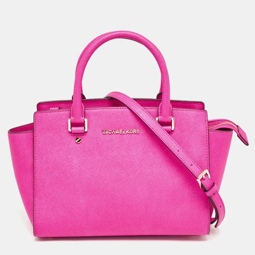 Michael Kors Magenta Saffiano Leather Medium Selma Tote - Michael Kors - Modalova