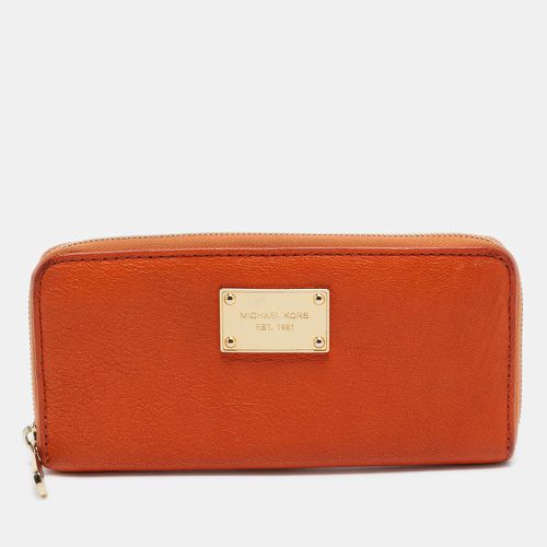 Michael Kors Orange Leather Jet Set Zip Around Wallet - Michael Kors - Modalova