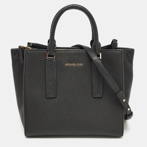 Michael Kors Black Leather Medium Alessa Satchel - Michael Kors - Modalova