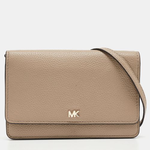 Michael Kors Grey Leather Logo Flap Wallet on Strap - Michael Kors - Modalova