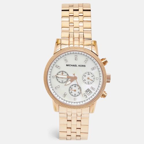 Michael Kors Mother of Pearl Rose Gold Plated Stainless Steel Jet Set MK5026 Women's Wristwatch 38 mm - Michael Kors - Modalova