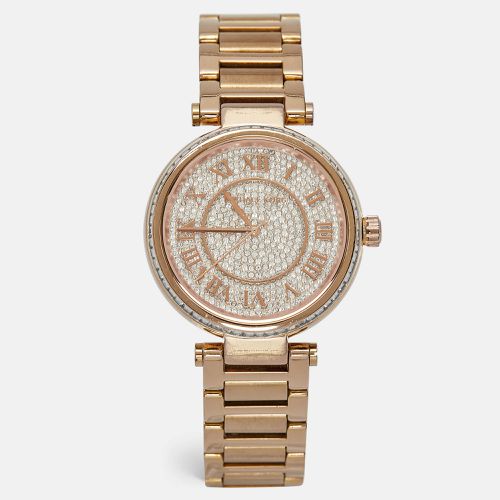 Michael Kors Pave Rose Gold Plated Stainless Steel Skylar MK5868 Women's Wristwatch 40 mm - Michael Kors - Modalova