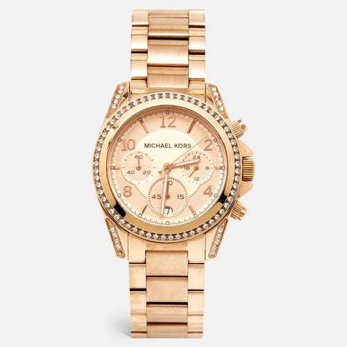 Michael Kors Rose Gold Tone Stainless Steel Blair Chronograph MK5263 Women's Wristwatch 39 mm - Michael Kors - Modalova