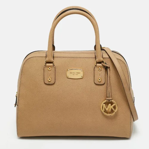 MICHAEL Michael Kors Beige Leather Large Sandrine Satchel - MICHAEL Michael Kors - Modalova