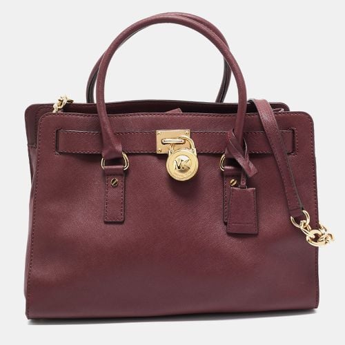 Michael Michael Kors Burgundy Leather Large East West Hamilton Tote - MICHAEL Michael Kors - Modalova