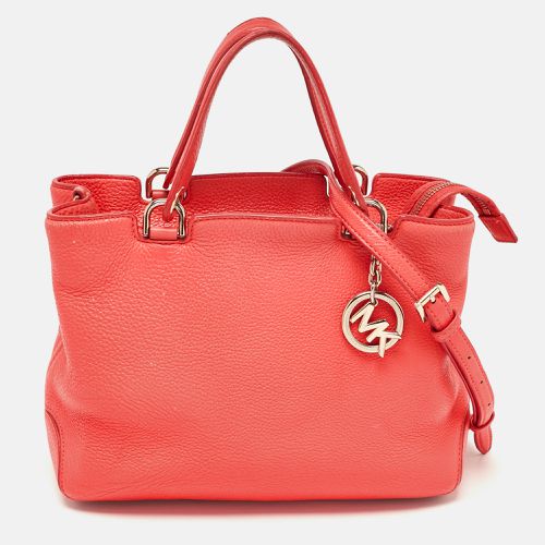 MICHAEL Michael Kors Red Soft Leather Anabelle Mid Zip Tote - MICHAEL Michael Kors - Modalova