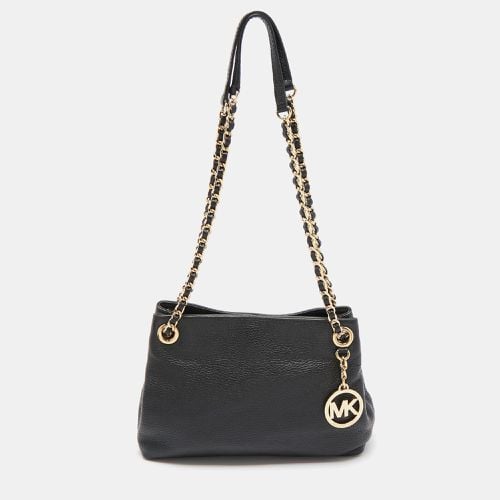 MICHAEL Michael Kors Black Pebbled Leather Chain Shoulder Bag - MICHAEL Michael Kors - Modalova