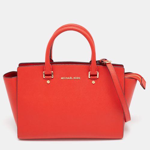 MICHAEL Michael Kors Red Saffiano Leather Large Selma Tote - MICHAEL Michael Kors - Modalova