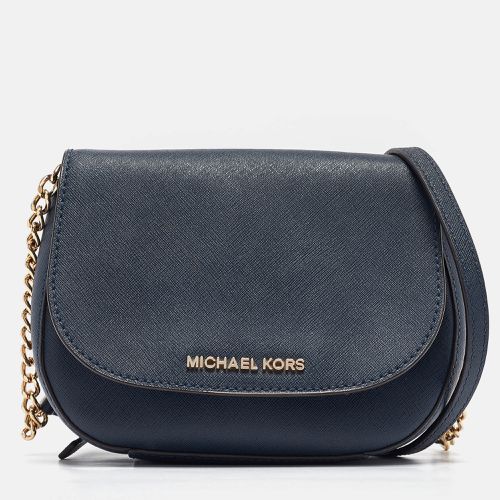 MICHAEL Michael Kors Navy Blue Leather Flap Crossbody Bag - MICHAEL Michael Kors - Modalova