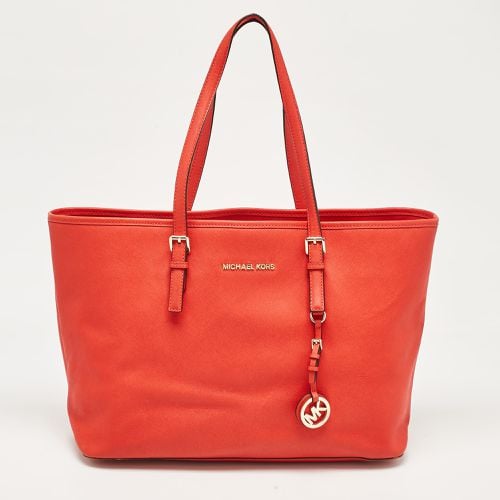 MICHAEL Michael Kors Red Leather Large Jet Set Travel Tote - MICHAEL Michael Kors - Modalova