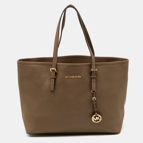 MICHAEL Michael Kors Brown Saffiano Leather Large Jet Set Travel Tote - MICHAEL Michael Kors - Modalova