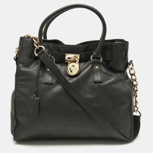 MICHAEL Michael Kors Black Leather Large North South Hamilton Tote - MICHAEL Michael Kors - Modalova