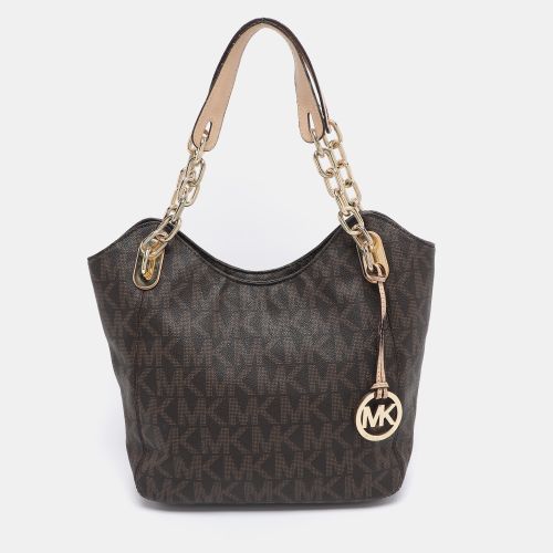 MICHAEL Michael Kors Brown Signature Coated Canvas Lilly Tote - MICHAEL Michael Kors - Modalova