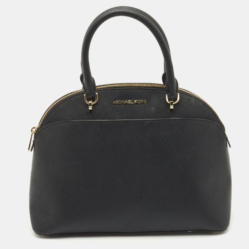 MICHAEL Michael Kors Black Saffiano Leather Large Emmy Dome Satchel - MICHAEL Michael Kors - Modalova