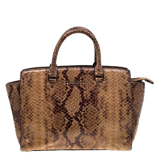 Michael Michael Kors Python Embossed Leather Selma Tote - MICHAEL Michael Kors - Modalova