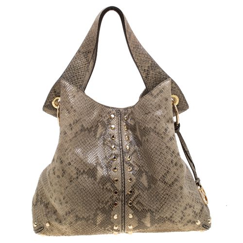 MICHAEL Michael Kors Olive Green Python Embossed Leather Astor Hobo - MICHAEL Michael Kors - Modalova