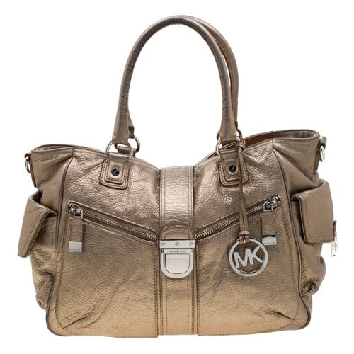 MICHAEL Michael Kors Metallic Gold Leather Satchel - MICHAEL Michael Kors - Modalova