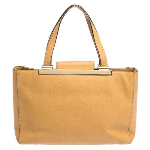 MICHAEL Michael Kors Light Brown Leather Metal Detail Handle Tote - MICHAEL Michael Kors - Modalova