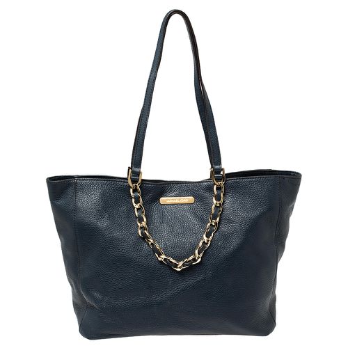 Michael Michael Kors Navy Blue Leather Harper Tote - MICHAEL Michael Kors - Modalova