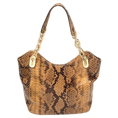 MICHAEL Michael Kors Brown Snakeskin Effect Leather Lilly Hobo - MICHAEL Michael Kors - Modalova