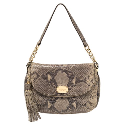 MICHAEL Michael Kors Grey Python Embossed Leather Crossbody Bag - MICHAEL Michael Kors - Modalova