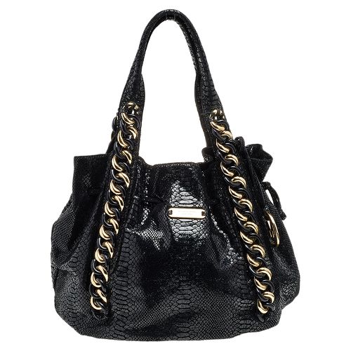 MICHAEL Michael Kors Black Python Embossed Leather Tote - MICHAEL Michael Kors - Modalova