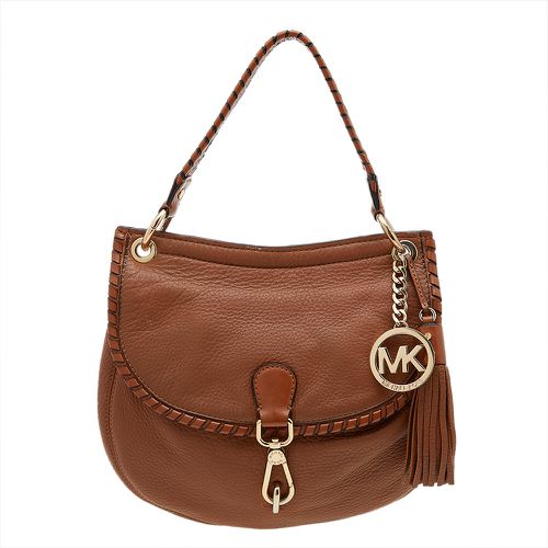 MICHAEL Michael Kors Brown Leather Tassel Braided Flap Top Handle Bag - MICHAEL Michael Kors - Modalova