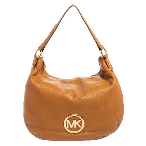 MICHAEL Michael Kors Caramel Brown Leather Logo Zip Hobo - MICHAEL Michael Kors - Modalova