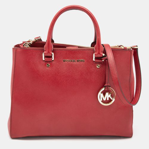 Michael Michael Kors Red Leather Jet Set Double Zip Tote - MICHAEL Michael Kors - Modalova