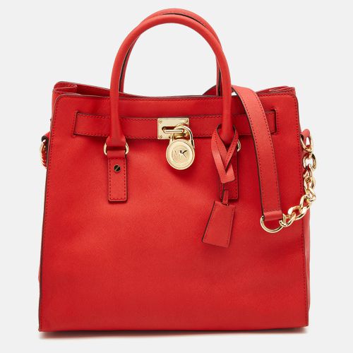 MICHAEL Michael Kors Orange Saffiano Leather Hamilton North South Tote - MICHAEL Michael Kors - Modalova